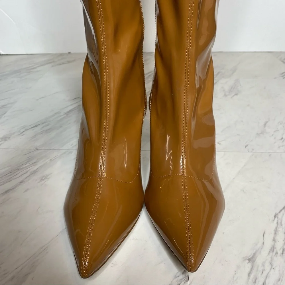 New! BP Everlee Brown Faux Patent Leather Over the Knee Boot 9M